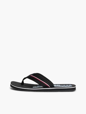 Мужские сандалии Tommy Hilfiger Signature Stripe Flip-Flop, цвет: Чёрный — фото 7