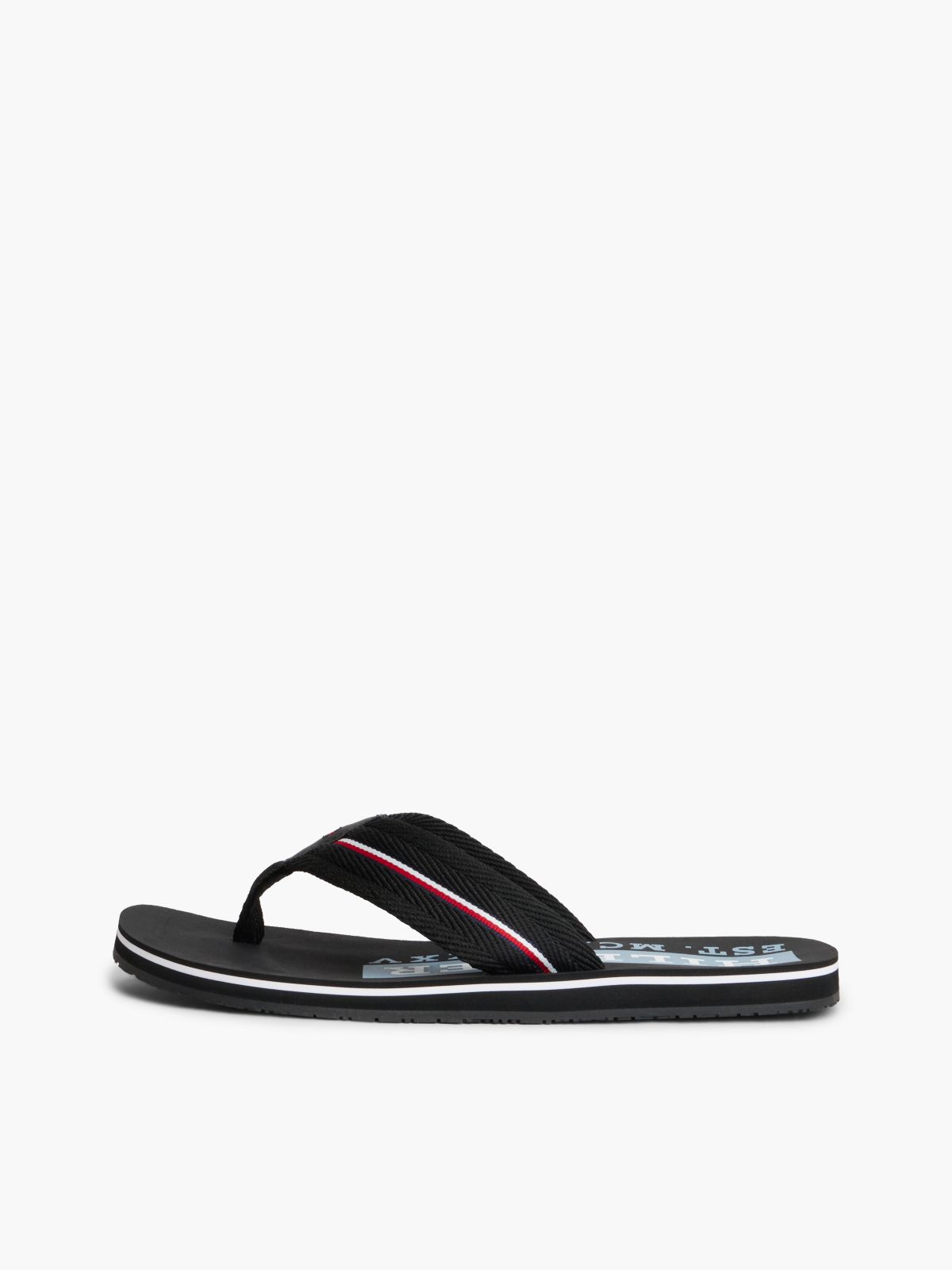 Signature Stripe Flip-Flop — Black