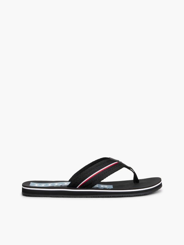 Signature Stripe Flip-Flop — Black