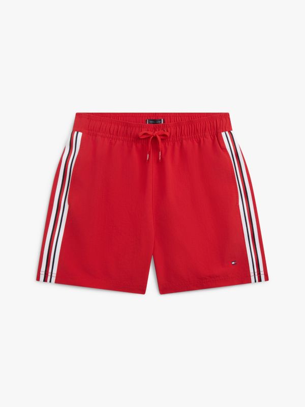 Kids' Signature Stripe Swim Trunk — Primary Red