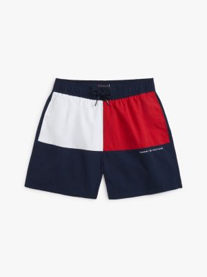 Kids' Signature Flag Swim Trunk, Dark Night Navy