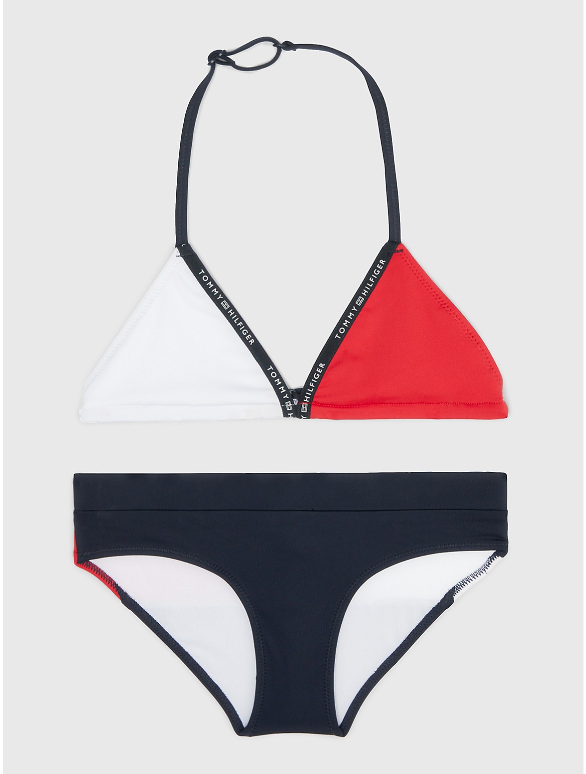 Tommy Hilfiger Girls' Kids' Flag Triangle Bikini Set - Blue - 8-10