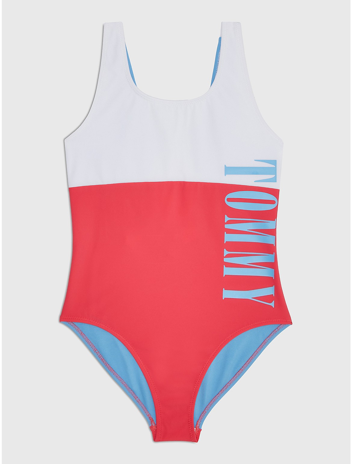 Tommy Hilfiger Girls' Kids' Colorblock One-Piece Swimsuit - Blue - 10-12