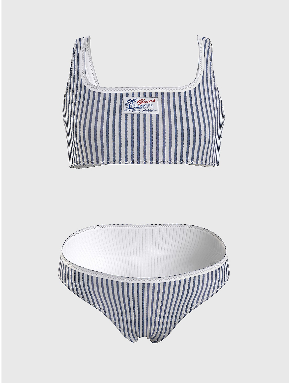 Tommy Hilfiger Girls' Kids' Stripe Bralette Bikini Set - Blue - 10-12