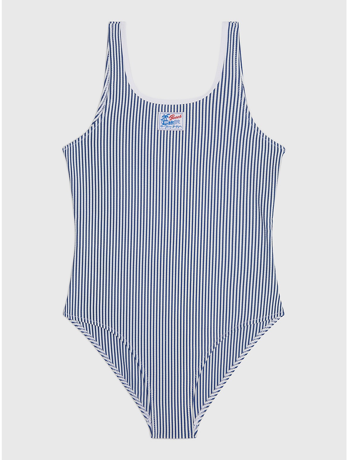 Tommy Hilfiger Girls' Kids' Pinstripe One-Piece Swimsuit - Blue - 10-12