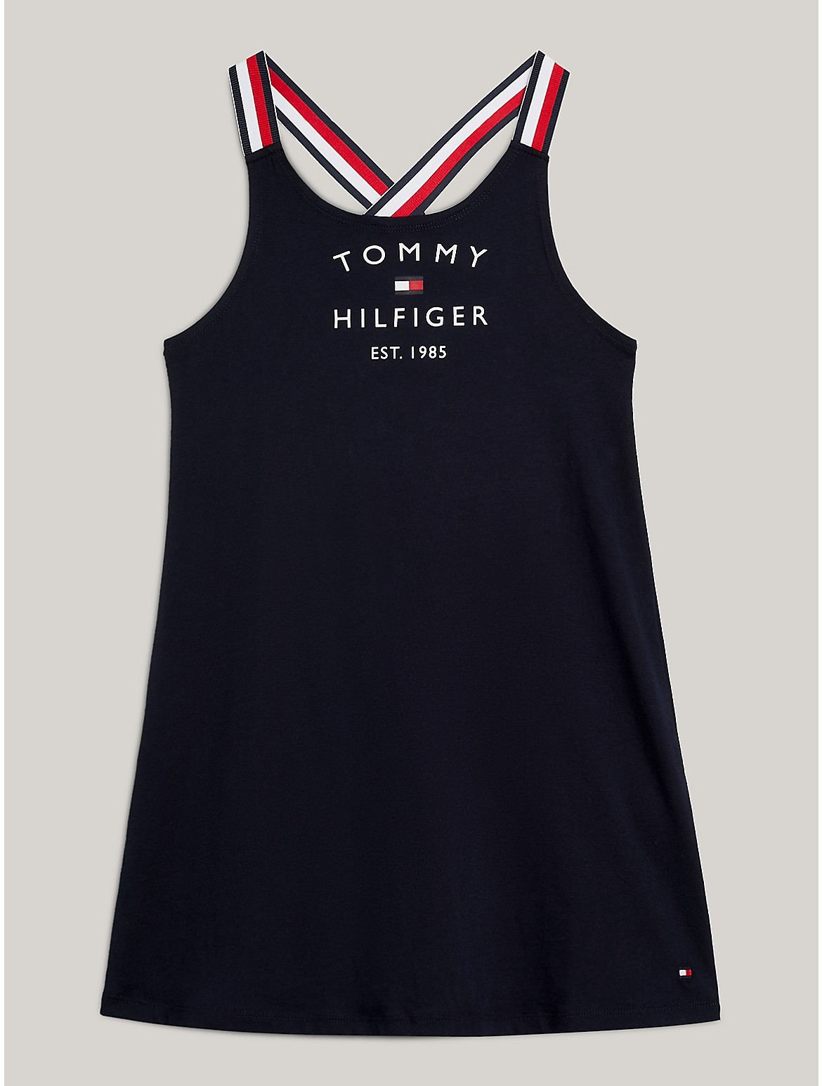 Tommy Hilfiger Girls' Kids' Logo Stripe Strap Swim Cover-Up