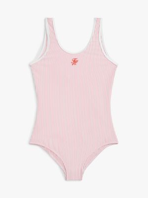 Tommy Hilfiger Kids' Striped Seersucker Swimsuit
