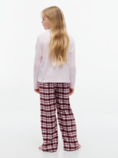 Kids' T-Shirt & Flannel Pant Sleep Set — Lt Pink/ Lt Pink Plaid 4
