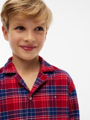 Пижамный комплект для детей, фланель — Tommy Hilfiger, цвет: Клетчатый средний красный — фото 3