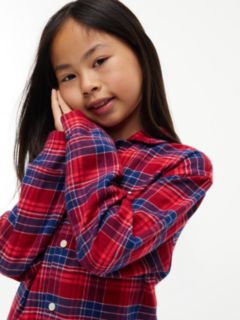 Kids' Flannel Shirt & Pant Sleep Set — Check Global Stp Medium Red 4