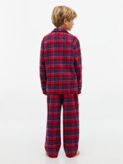Kids' Flannel Shirt & Pant Sleep Set — Check Global Stp Medium Red 7