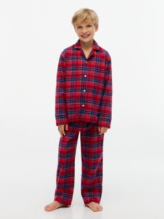 Kids' Flannel Shirt & Pant Sleep Set — Check Global Stp Medium Red 1