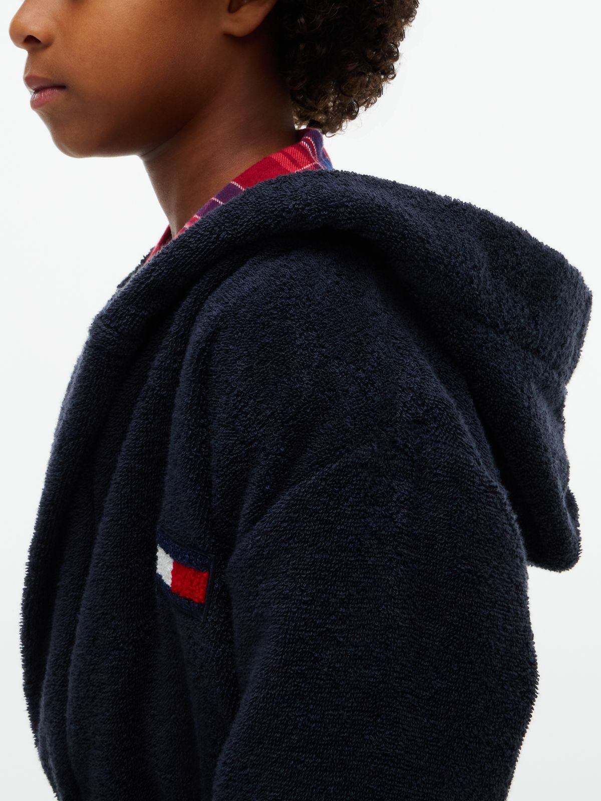 Kids' Lightweight Terry Bathrobe — Navy Blue