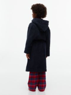 Kids' Lightweight Terry Bathrobe — Navy Blue 4