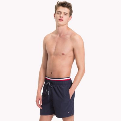 tommy hilfiger double waistband swim shorts