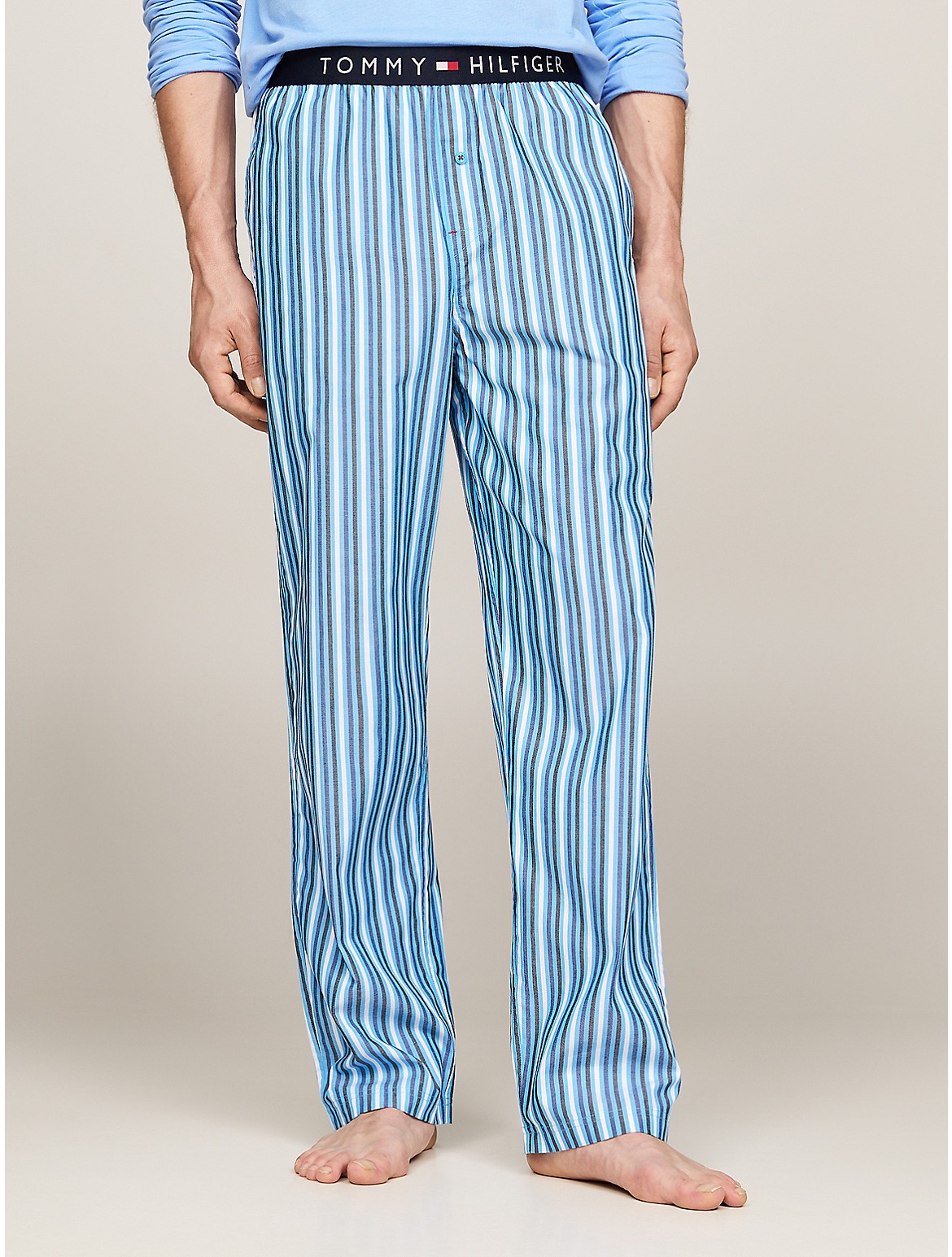 Tommy Hilfiger Logo Band Print Sleep Pant In Ithaca/glam Blue