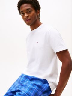 T-Shirt & Woven Short Sleep Set — White / Grid Plaid 6