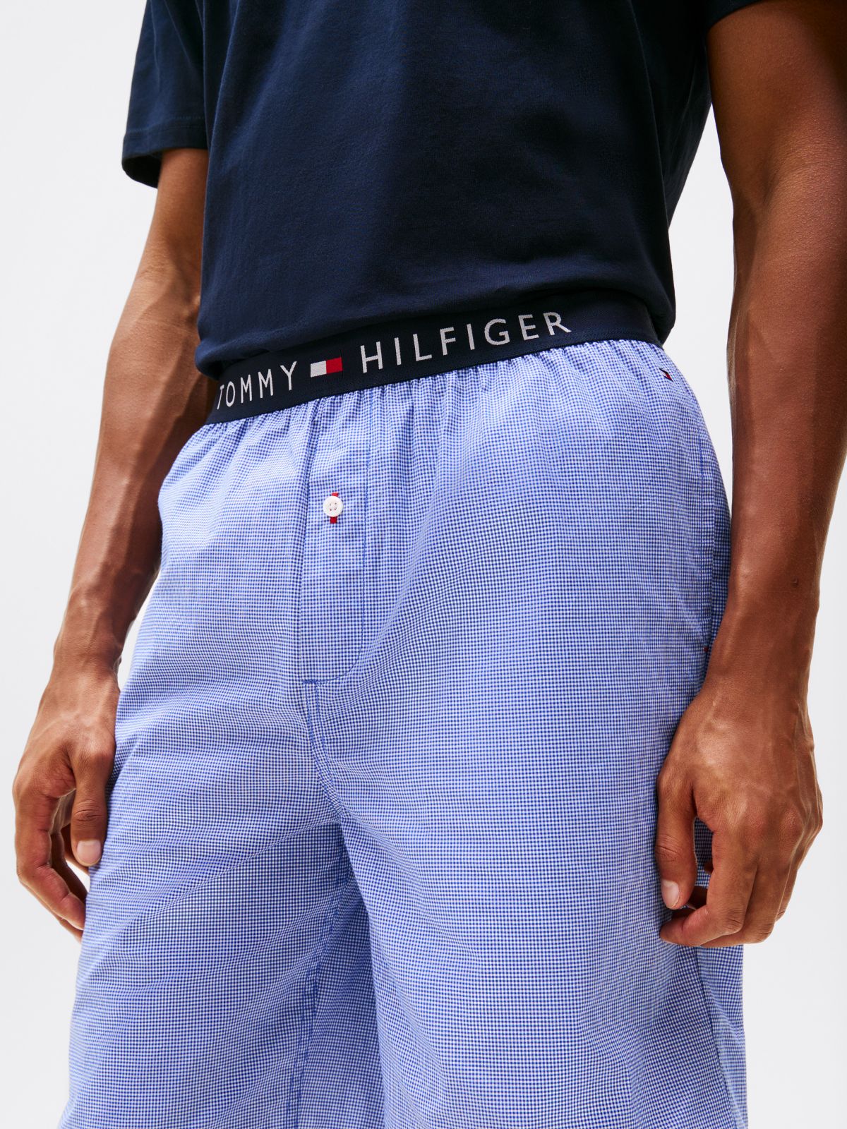T-Shirt & Woven Short Sleep Set — Navy