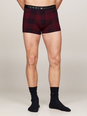 Tommy Logo Plaid Trunk and Sock Set 2-Piece, Buffalo Check/Navy