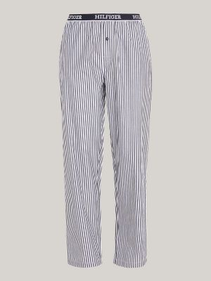 Logo Band Woven Sleep Pant, Ithaca Stripe Navy