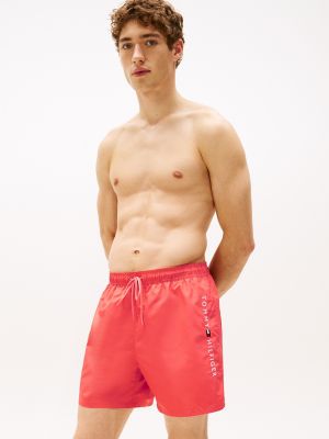 Tommy Logo 7" Swim Trunk, Pink Poppy