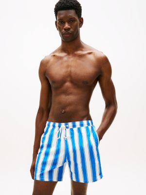 Printed 7" Swim Trunk, Blue Orbit/White Stripe