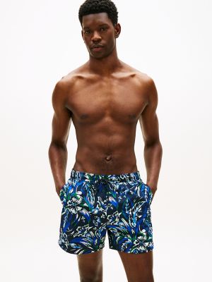 Printed 7" Swim Trunk, Vintage Hawaiian Navy