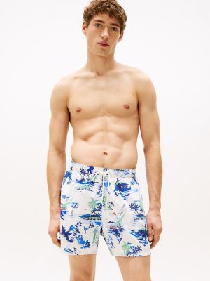 Tropical Print 7" Swim Trunk, Tropical Conversational