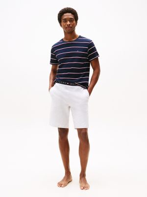 T-Shirt & Short Sleep Set, Stacked Stripes/Light Grey Heather