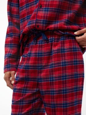 Пижамный комплект Plaid для мужчин, фланель — Tommy Hilfiger, цвет: Клетчатый средний красный — фото 3