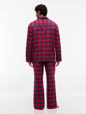 Пижамный комплект Plaid для мужчин, фланель — Tommy Hilfiger, цвет: Клетчатый средний красный — фото 4