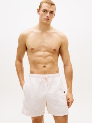 Palm Leaf Print 7" Swim Trunk, Palm Leaf Delicate Petal