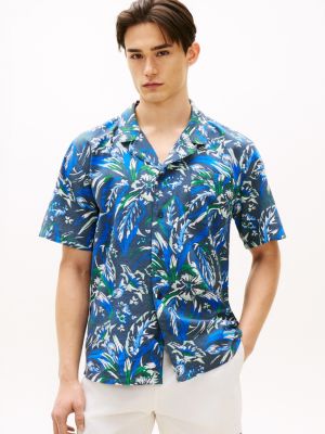 Lightweight Cabana Shirt, Vintage Hawaiian Navy