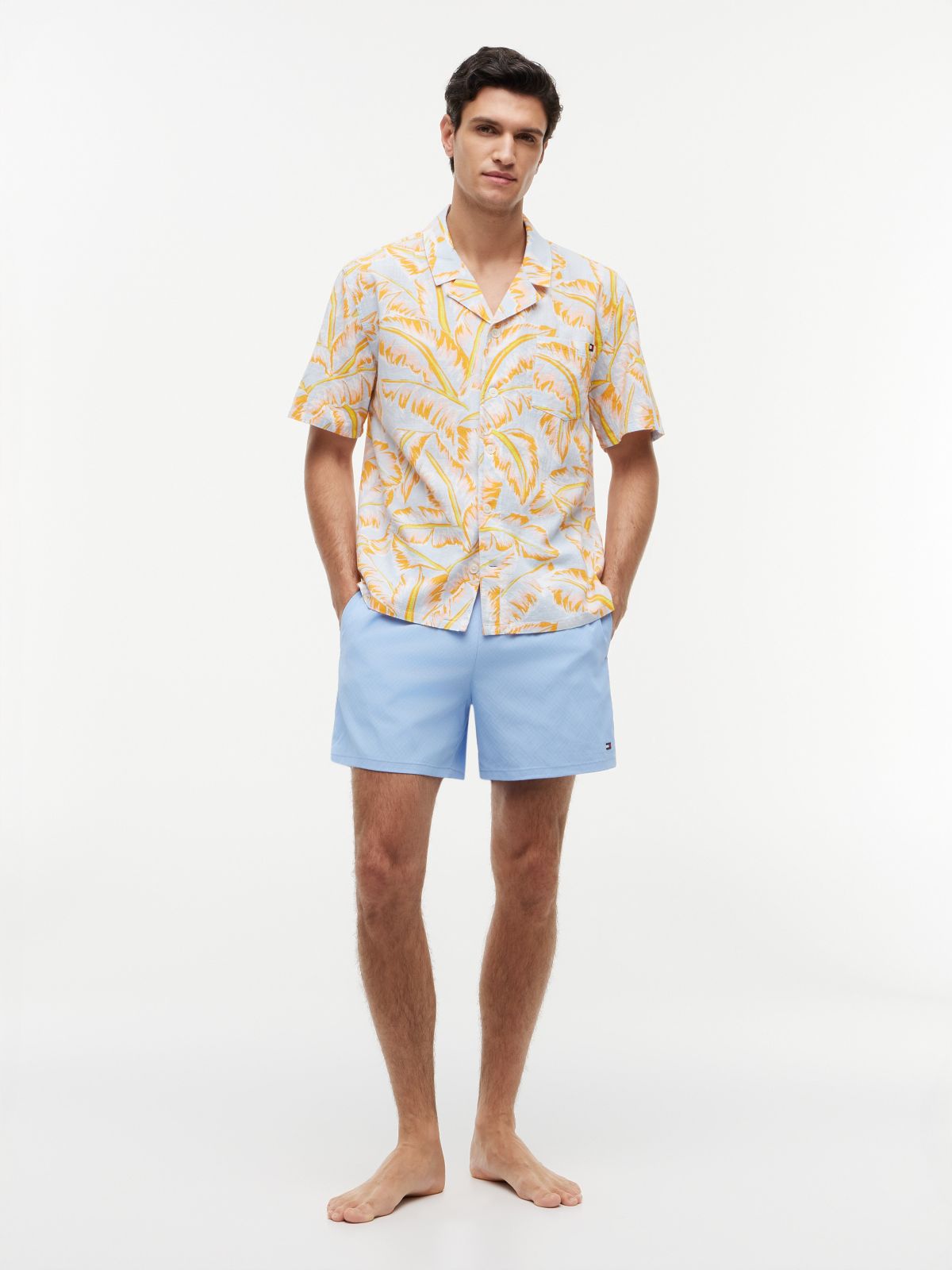 Lightweight Cabana Shirt — Vintage Banana Leaf Keepsake Blue