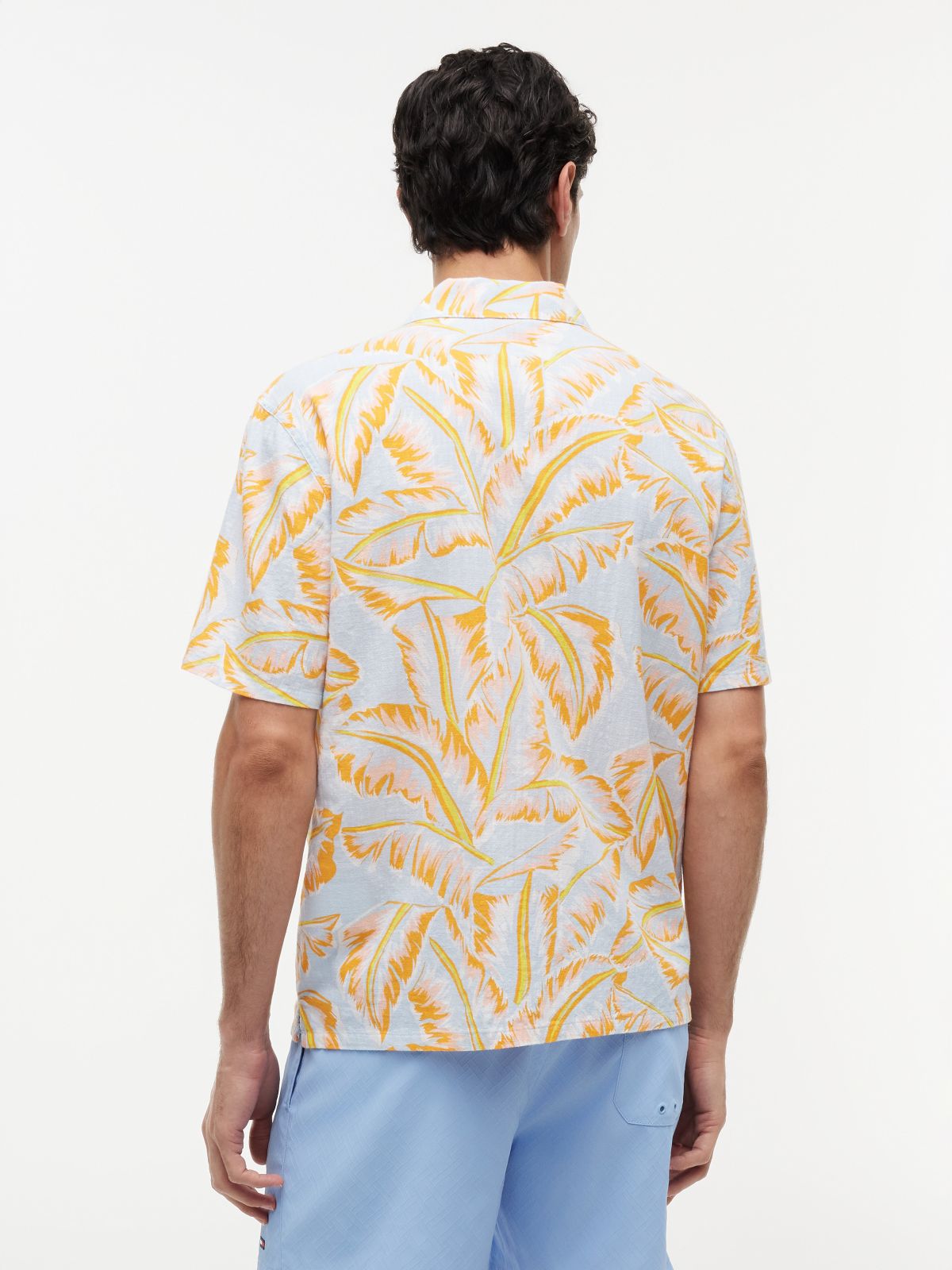 Lightweight Cabana Shirt — Vintage Banana Leaf Keepsake Blue