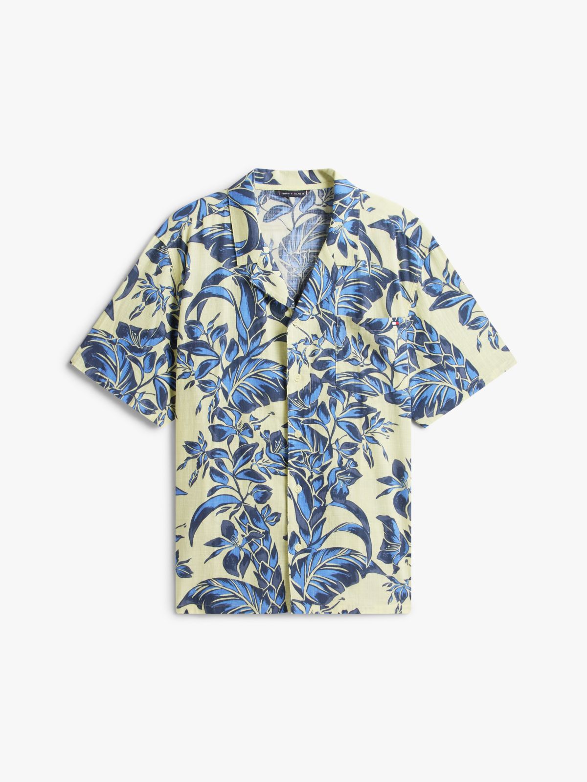 Lightweight Cabana Shirt — Vintage Tropical Floral Yellow Multi