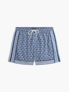 Allover Scrip Monogram 5" Swim Trunk — Navy 5