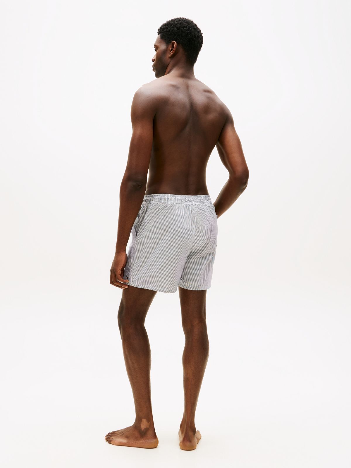 Striped 7" Swim Trunk — Navy