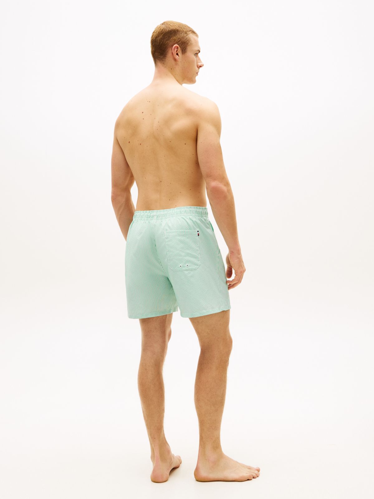 Striped 7" Swim Trunk — Jade Wink/Ecru Ithaca Stripe