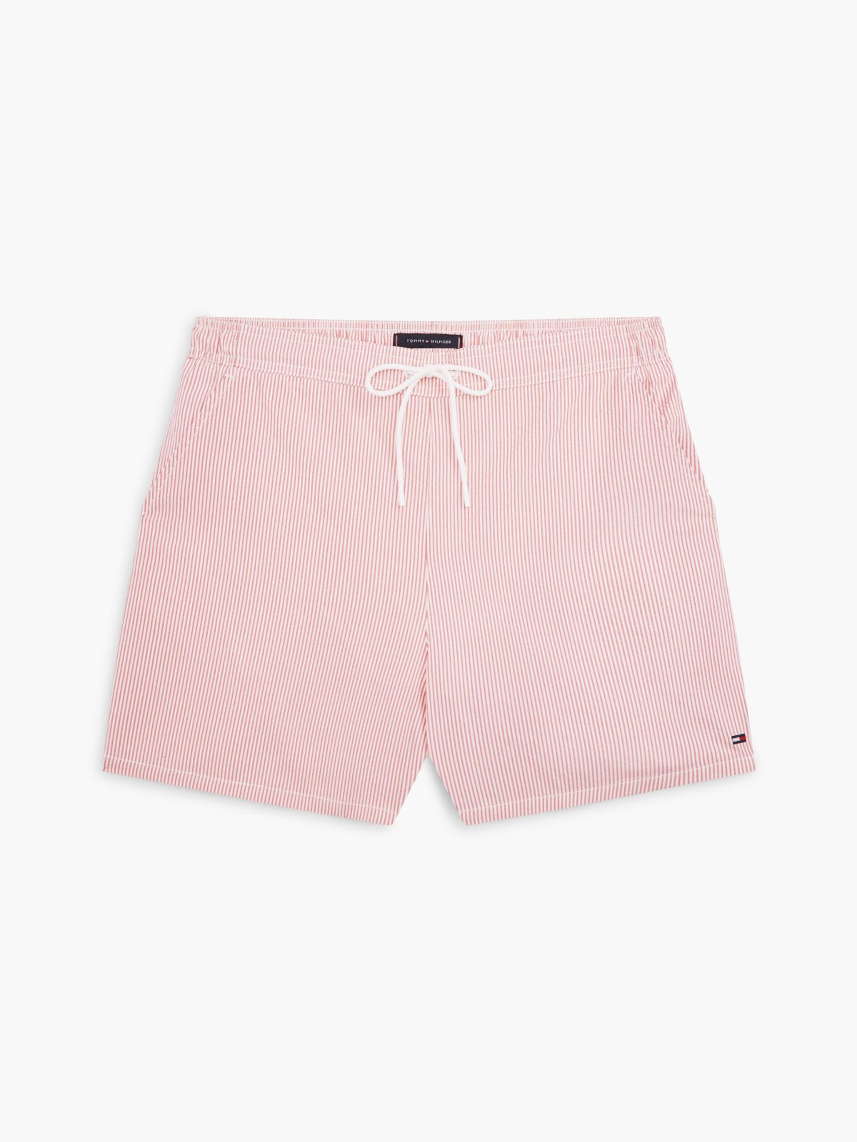 Striped 7" Swim Trunk — Terra Red