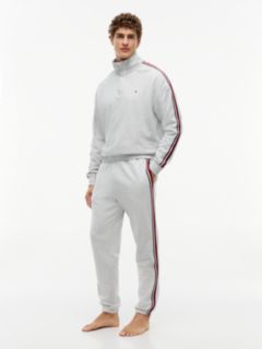 Signature Stripe Terry Lounge Jogger — Ice Grey Heather 2