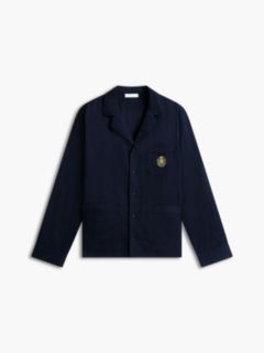 Crest Logo Dobby Shirt & Pant Sleep Set — Tonal Woven Stripe 5