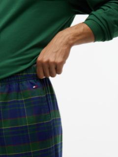 T-Shirt & Plaid Flannel Pant Sleep Set — Deep Evergreen/Bufflo Check 2