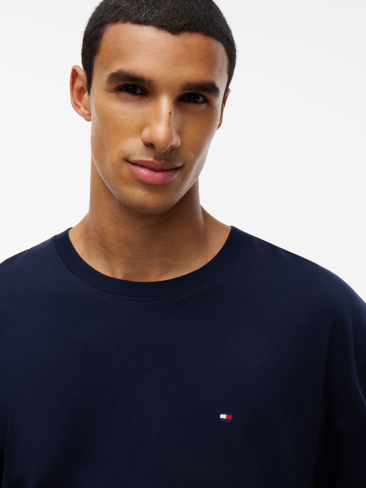 T-Shirt & Striped Pant Sleep Set — Dark Navy / Global Stripe Herringbone