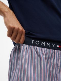 T-Shirt & Striped Pant Sleep Set — Dark Navy / Global Stripe Herringbone 3