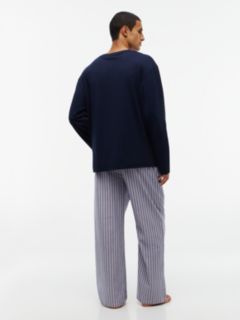T-Shirt & Striped Pant Sleep Set — Dark Navy / Global Stripe Herringbone 4