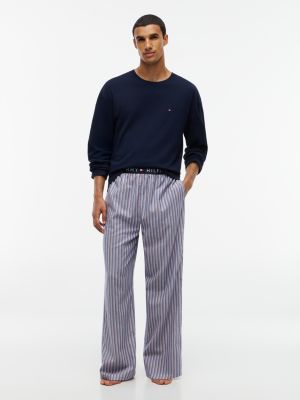 T-Shirt & Striped Pant Sleep Set, Dark Navy / Global Stripe Herringbone