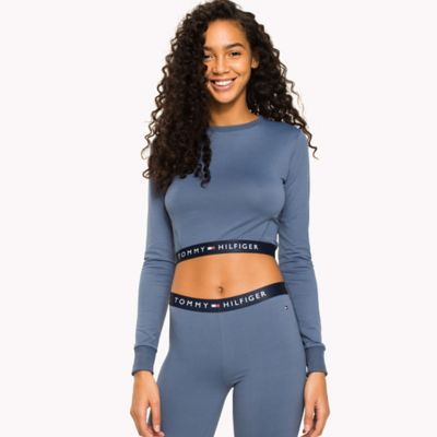 tommy hilfiger grey crop top