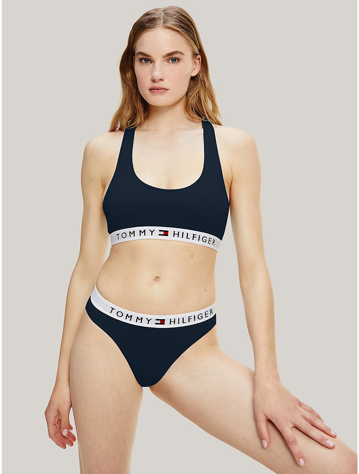 Tommy Hilfiger Women's Logo Bikini - Blue - L