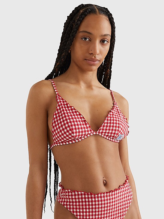 interval aesthetic Martyr Check Triangle Bikini Top | Tommy Hilfiger